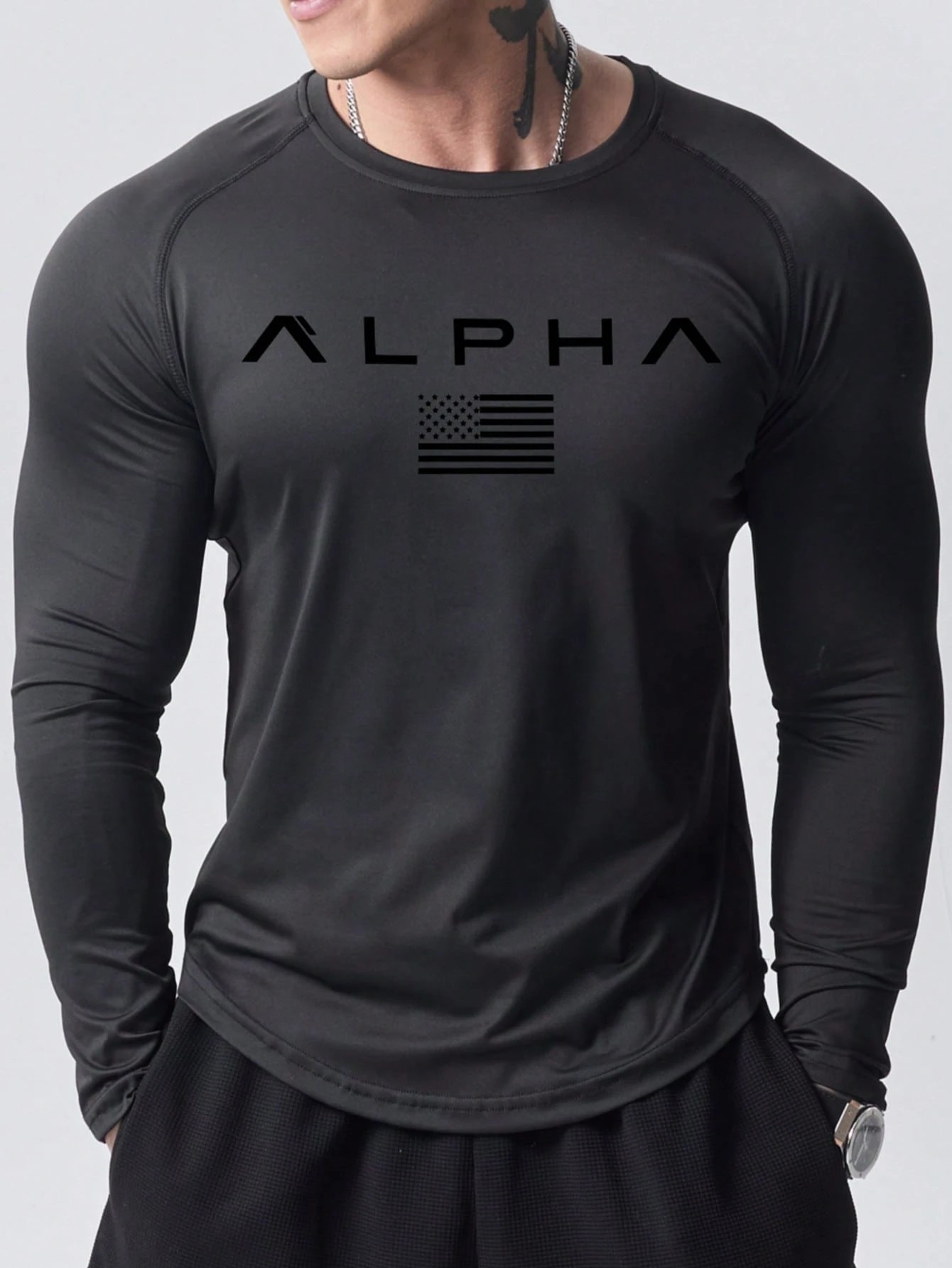 Mens Fashion Clothes - Nuova T-Shirt a Maniche Lunghe da