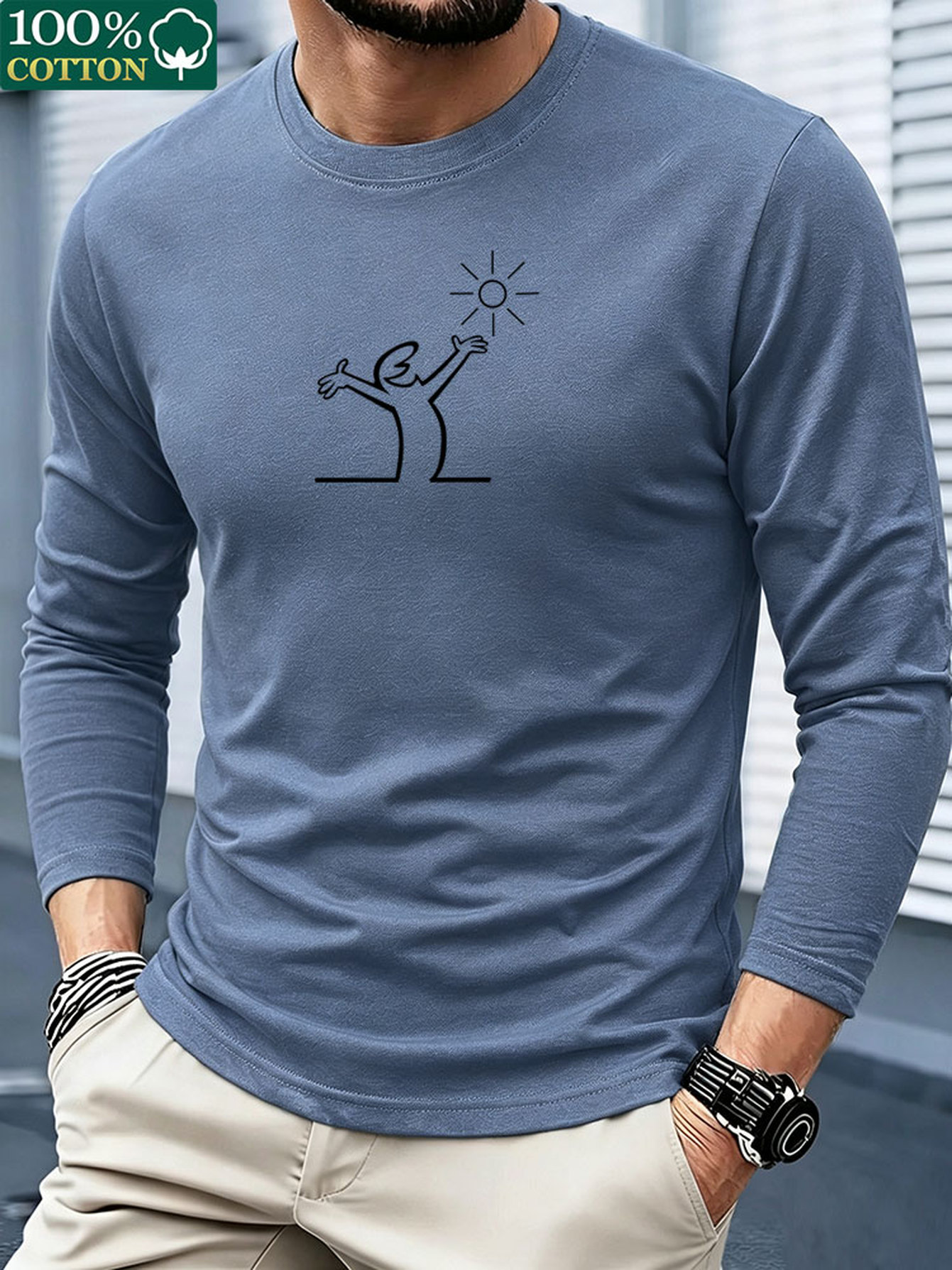 Mens Fashion Summer - Maglietta a maniche lunghe da uomo,